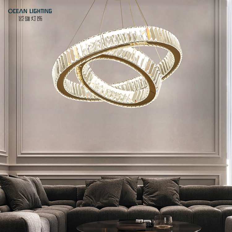 Ocean Lighting LED Crystal Modern Round Decoration Lamp Pendant Light