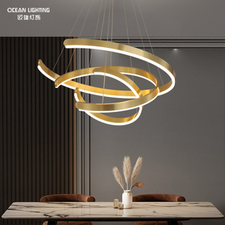 Ocean Lighting LED Silicone Luxury Living Room Copper Pendant Light