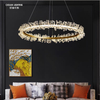 Nordic LED Pendant Light Modern Black And Clear Ring Chinese K9 Crystal Chandelier