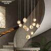 Ocean Lighting Interior Decoration Rotatable Ball Light Luxury Gold Crystal Pendant Lamp 