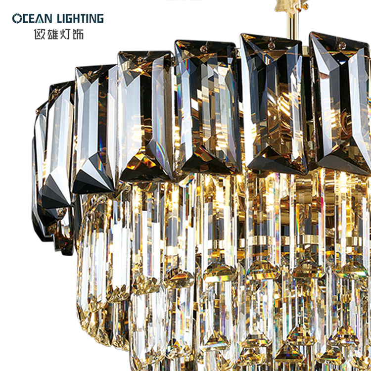 Modern Home Hotel Restaurant Round Iron E14*15 Pendant Lamp Luxury Crystal Lighting Chandelier