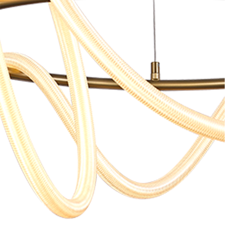 Electroplated Metal Silica Gel Strip Gold Ring 60W Pendant Lamp LED Round Pendant Lights Modern Chandeliers