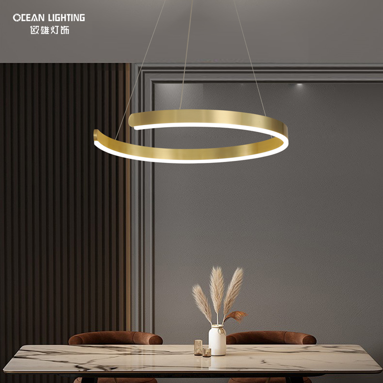Ocean Lighting LED Silicone Luxury Copper Indoor Lamp Pendant Light