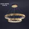 OCEAN LAMP Black And Gold Bedroom Contemporary High Ceiling Round Chandelier