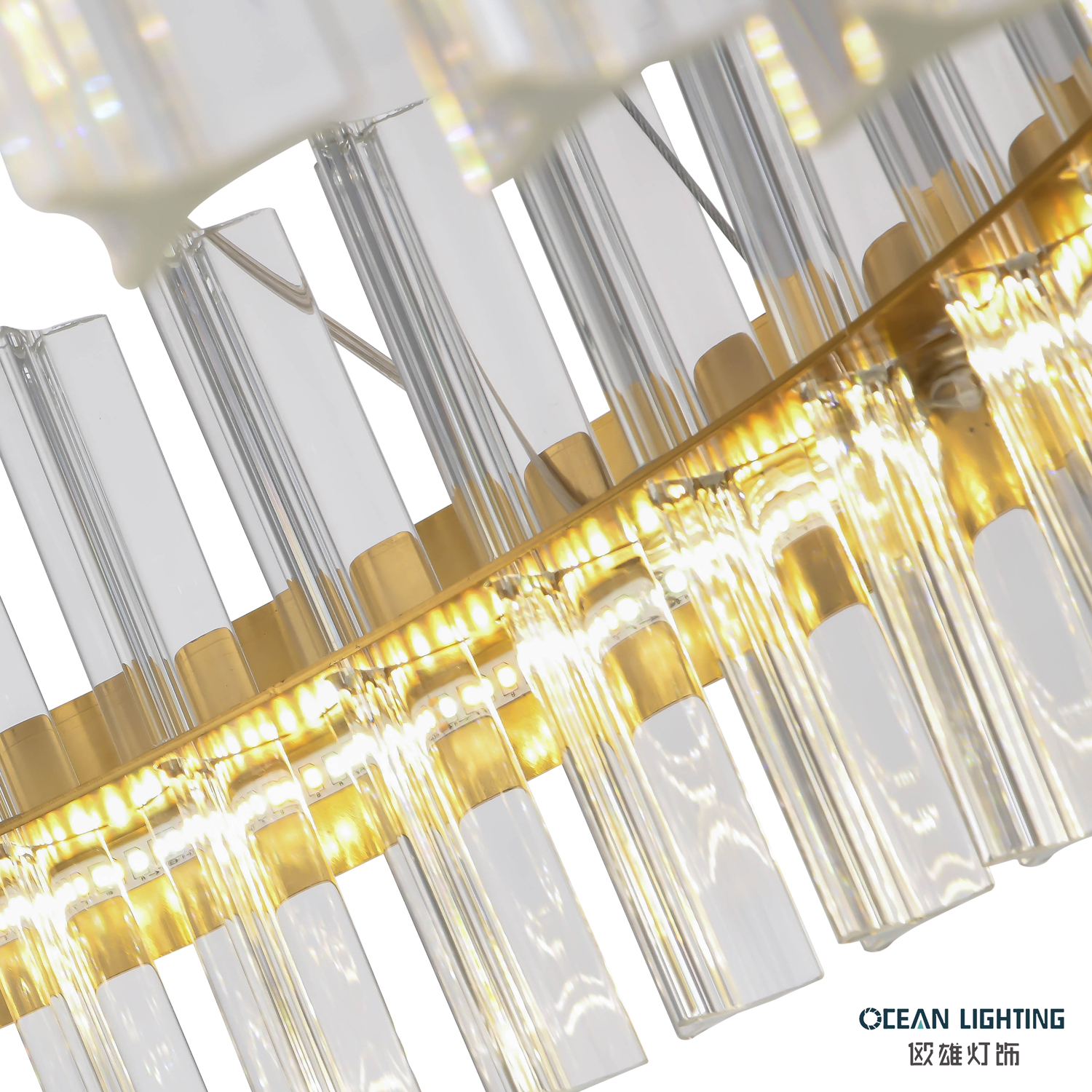 OCEAN LAMP Gold Led Modern Glass Chadnelier Lighting