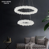 Nordic LED Pendant Lamp Dining 2 Layers Crystal Pendant Light Chandelier Modern for Living Room