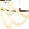 Modern nordic hanging pendant light in satin brass silicone luxury chandelier 