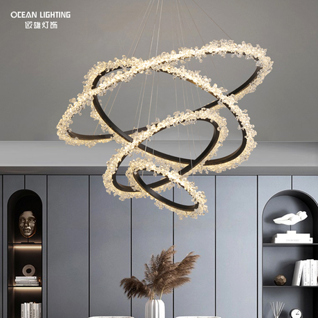 Ocean Lighting Minimalist Modern Crystal Led Living Room Pendant Lamp 