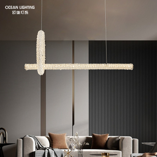 Ocean Lighting Modern Crystal Long Shape Pendant Lamp for Dining Room 