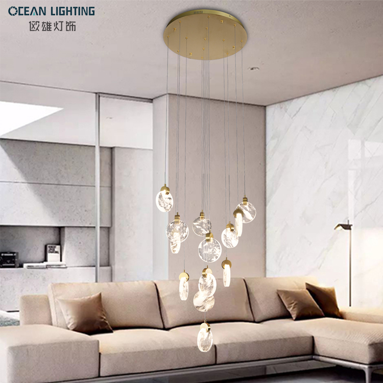 Nordic Contemporary Modern Led Luxury Pendant Kitchen Lights Crystal Chandelier