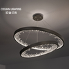OCEAN LAMP Black And Gold Bedroom Contemporary High Ceiling Round Chandelier