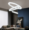 Nordic LED Pendant Lamp Dining 3 Layers Ring Chinese K9 Crystal Chandelier