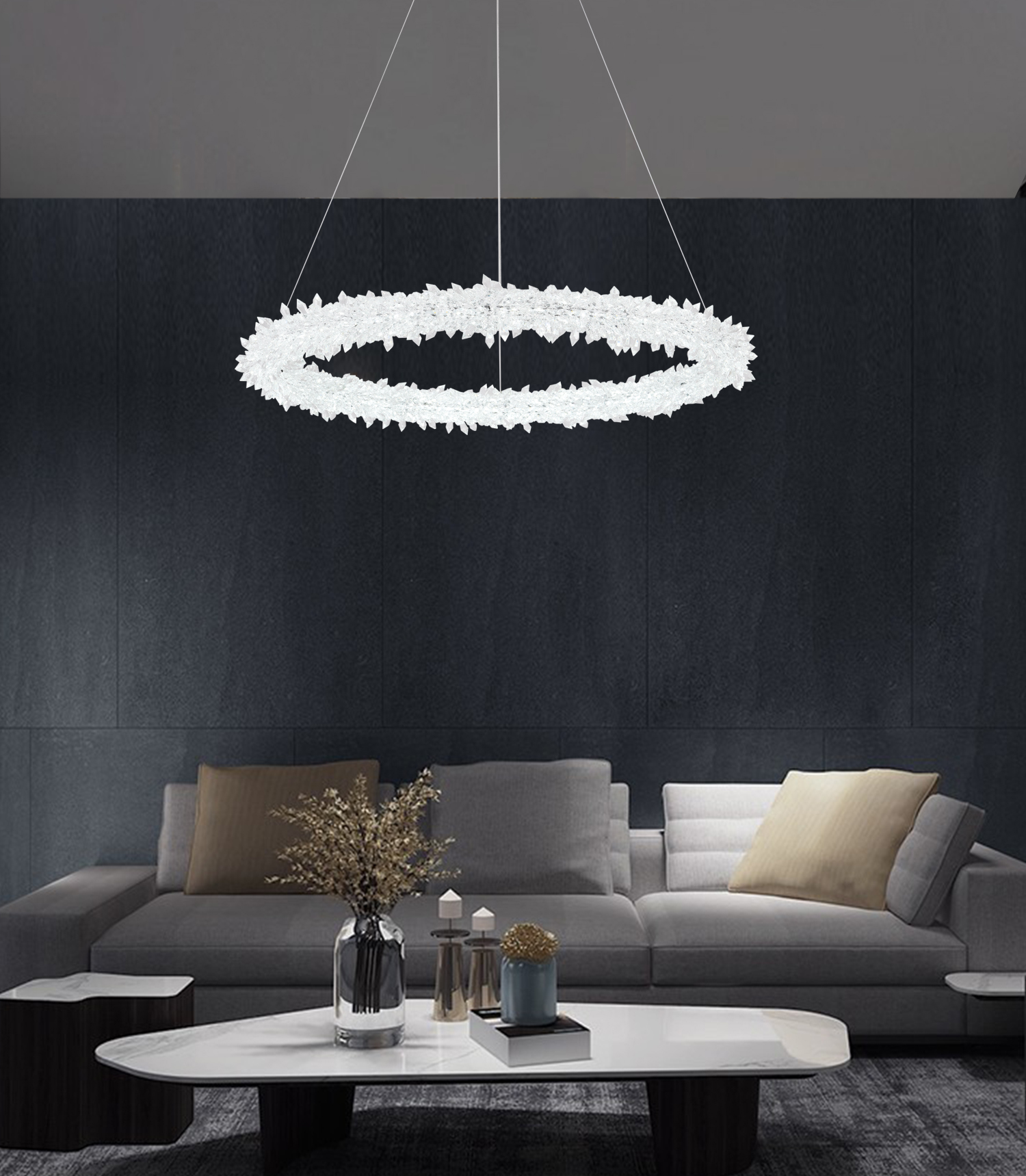 Nordic LED Pendant Lamp Dining Crystal Pendant Light Modern Chandelier for Kitchen