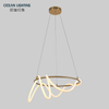 Led Copper Circle Metal Decorative Dining Lamp Modern Silica Gel Hanging Pendant Light for Living Room