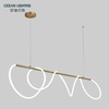 Contemporary Nordic Long Gold Metal Silica Gel Hanging Lantern Modern Designer Brass Pendant Kitchen Lights