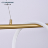 Contemporary Nordic Long Gold Metal Silica Gel Hanging Lantern Modern Designer Brass Pendant Kitchen Lights
