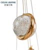 Ocean Lighting Interior Decoration Rotatable Ball Light Luxury Gold Crystal Pendant Lamp 