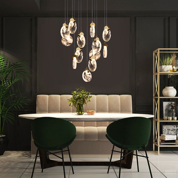  Gold Crystal Lighting Metal Pendant Lamp 3W*3 LED Modern Chandelier Luxury