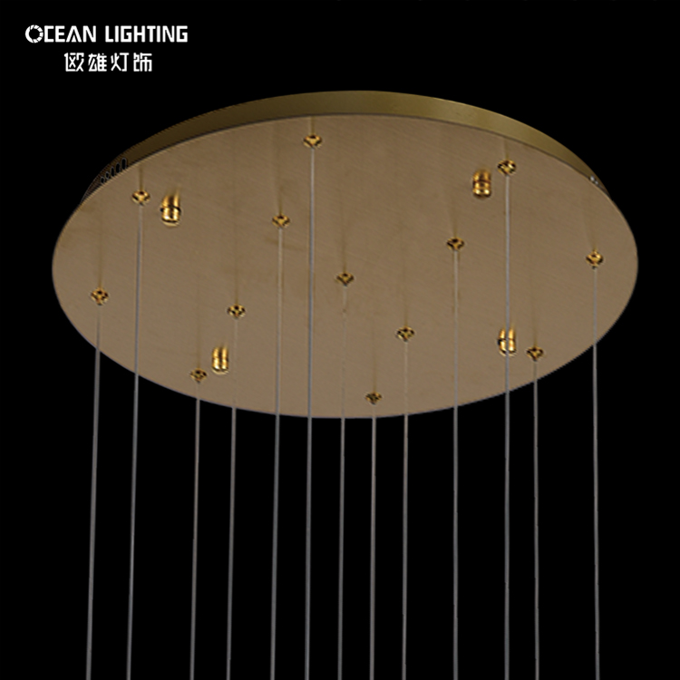 modern cystal customerized hanging stair pendant lighting led lobby villa decoraitve chandelier