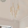 Bronze K9 Crystal LED Hotel Modern Decorative Ceiling Luxury Pendant Lights