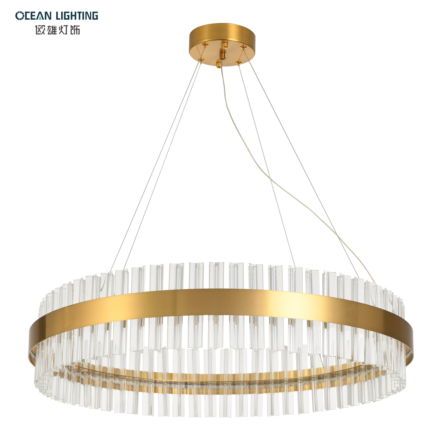 OCEAN LAMP Gold Led Modern Glass Chadnelier Lighting