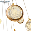 Ocean Lighting Interior Decoration Rotatable Ball Light Luxury Gold Crystal Pendant Lamp 
