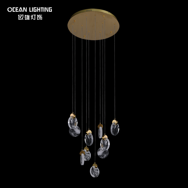  Luxury Gold Lighting Metal Pendant Lamp 3W*10 LED Crystal Lamp Chandelier