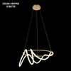 Modern nordic hanging pendant light in satin brass silicone luxury chandelier 