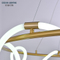 Modern Metal Silica Gel Strip Gold Ring 100W Pendant Lamp LED Round Pendant Lights Hotel Chandeliers