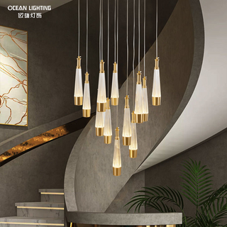 Ocean Lighting Cone Simple Interior Decoration Light Luxury Acrylic Pendant Lamp 