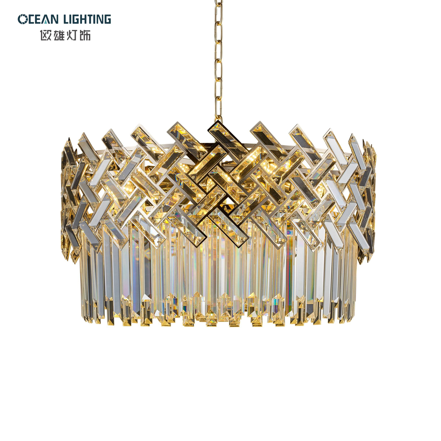 Ocean Interior Decor Modern Luxury Crystal Chandelier Lighting Gold