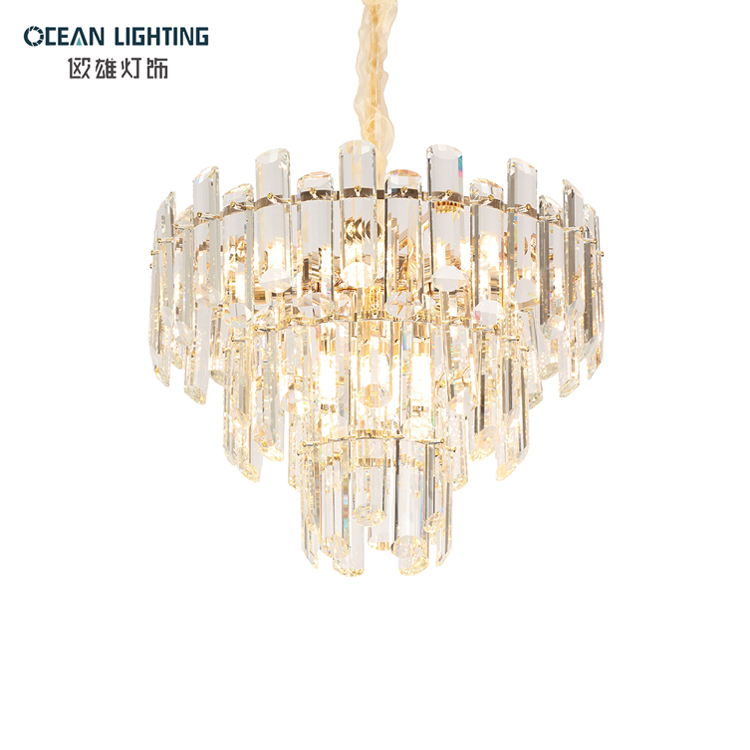Led Living Room Luxury Crytal Modern Gold Stainless Steel Ceiling Lamp Chandelier
