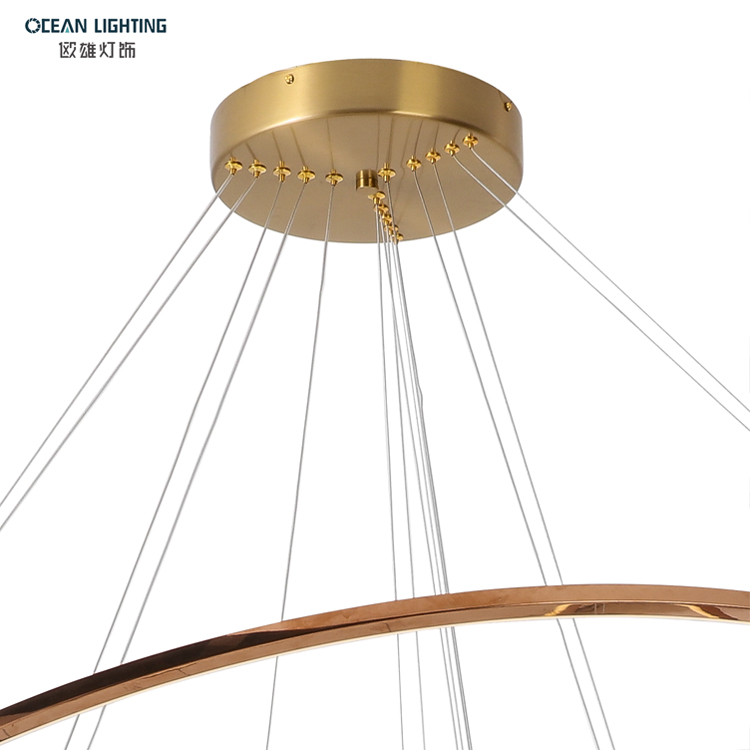 Ocean Lighting Luxury Golden Decorative Simple LED Pendant Light