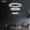 Nordic LED Pendant Lamp Dining 3 Layers Ring Chinese K9 Crystal Chandelier