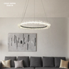Nordic LED Pendant Light Modern Black And Clear Ring Chinese K9 Crystal Chandelier