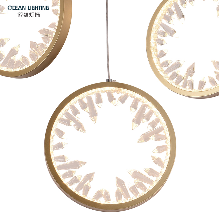 Circular Luxury Indoor Lighting Pendant Light Lamp Crystal Chandeliers