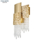  Led Living Room Luxury Crytal Modern Gold Stainless Steel Wall Lamp 