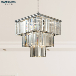 Luxury Chrome Chinese K9 crystal Hanging Chandelier for Indoor Lighting