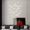 Modern Hanging Warm/white Clear Glass butterfly Pendant Light LED Crystal Chandeliers for Staircase