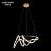 Modern nordic hanging pendant light in satin brass silicone luxury chandelier 