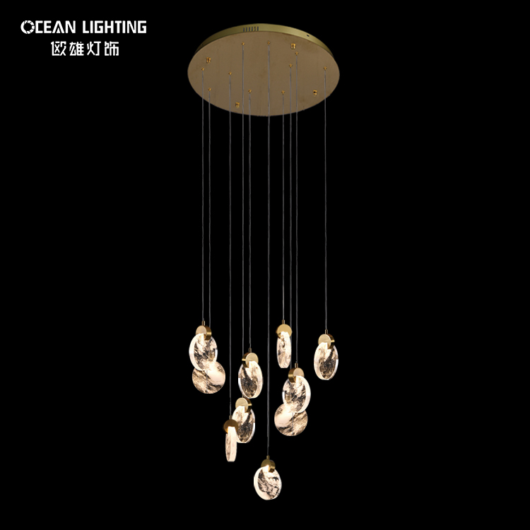  Luxury Gold Lighting Metal Pendant Lamp 3W*10 LED Crystal Lamp Chandelier