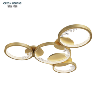 Ocean Lighting Luxury Golden Crystal Wall Lamp Acrylic Ceiling Light
