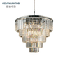 Design Decorative Lighting Fixture Round 7 Layers Ceiling Crystal Chandelier Lighting for Living Room
