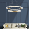 Modern Design LED Pendant Light Black And Copper Chinese K9 Crystal 2 Rings Chandelier