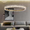 Nordic LED Pendant Light Modern Black And Clear Ring Chinese K9 Crystal Chandelier