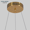 Led Copper Circle Metal Decorative Dining Lamp Modern Silica Gel Hanging Pendant Light for Living Room