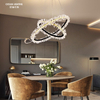 Modern Design LED Pendant Light Black And Copper Chinese K9 Crystal 2 Rings Chandelier