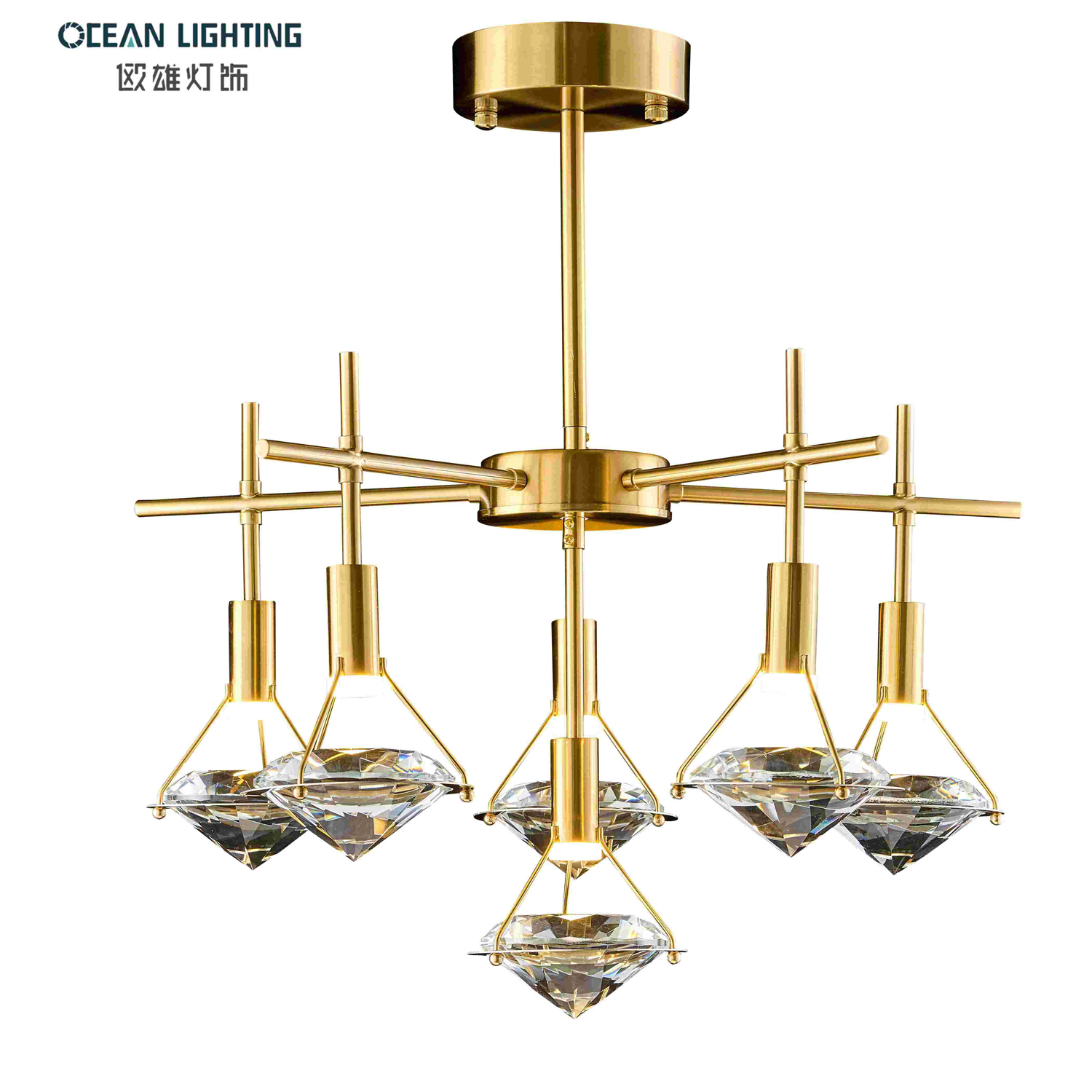 Ocean Wholesale Indoor Design Diamond Crystal Chandeliers Pendant Lights 