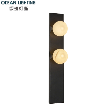 New Style Travertine Stone Pendant Decoration Lamp with Black Finish for Luxury Interior