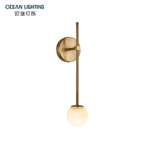 Home/Hotel Decoration Alabaster Wall Lighting Decoration Lamp with Black Finish for Luxury Interior